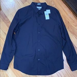 Men’s Calvin Klein Slim Fit Button Up Med Navy NWT